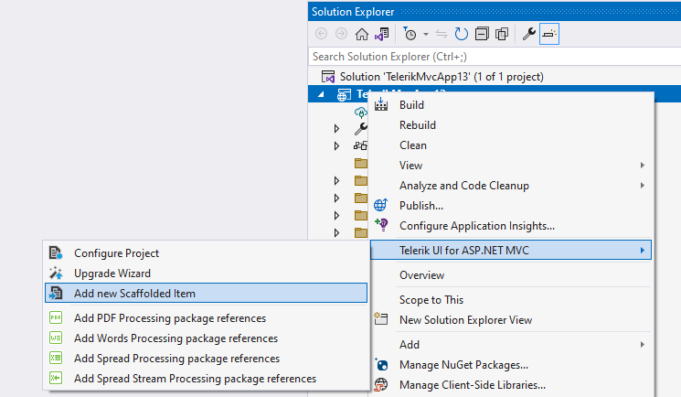 UI for ASP.NET MVC New Scaffolded Item