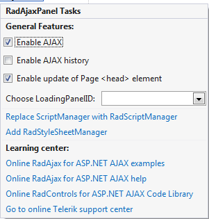 AjaxPanel Tasks