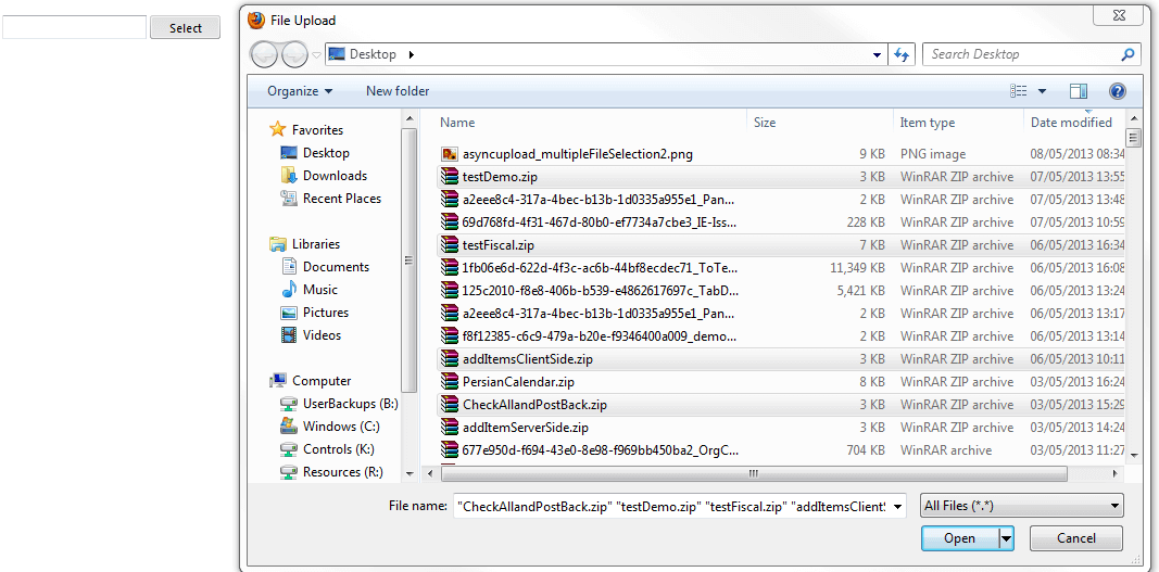 asyncupload multiple File Selection 1