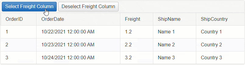 Select/Deselect the Cells of a Column Client-Side