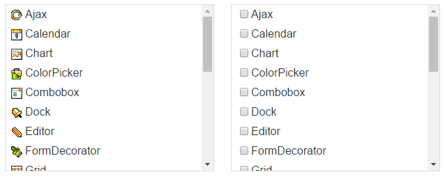 Images check boxes