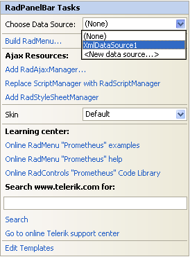 Set XML Data Source