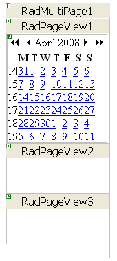 RadPageView with Calendar