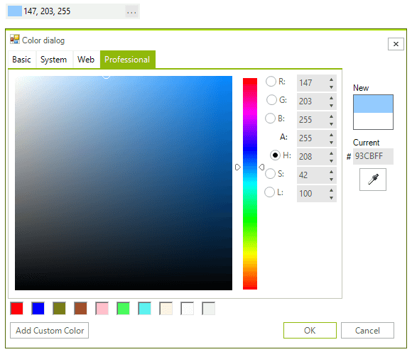 WinForms RadColorBox Overview