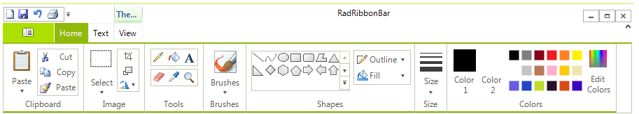 WinForms RadRibbonBar Expanded RibbonBar