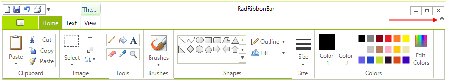 WinForms RadRibbonBar Expand Button
