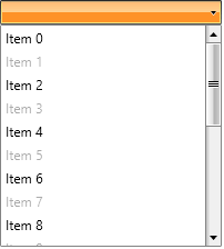 WPF RadComboBox The result is that every odd item is disabled