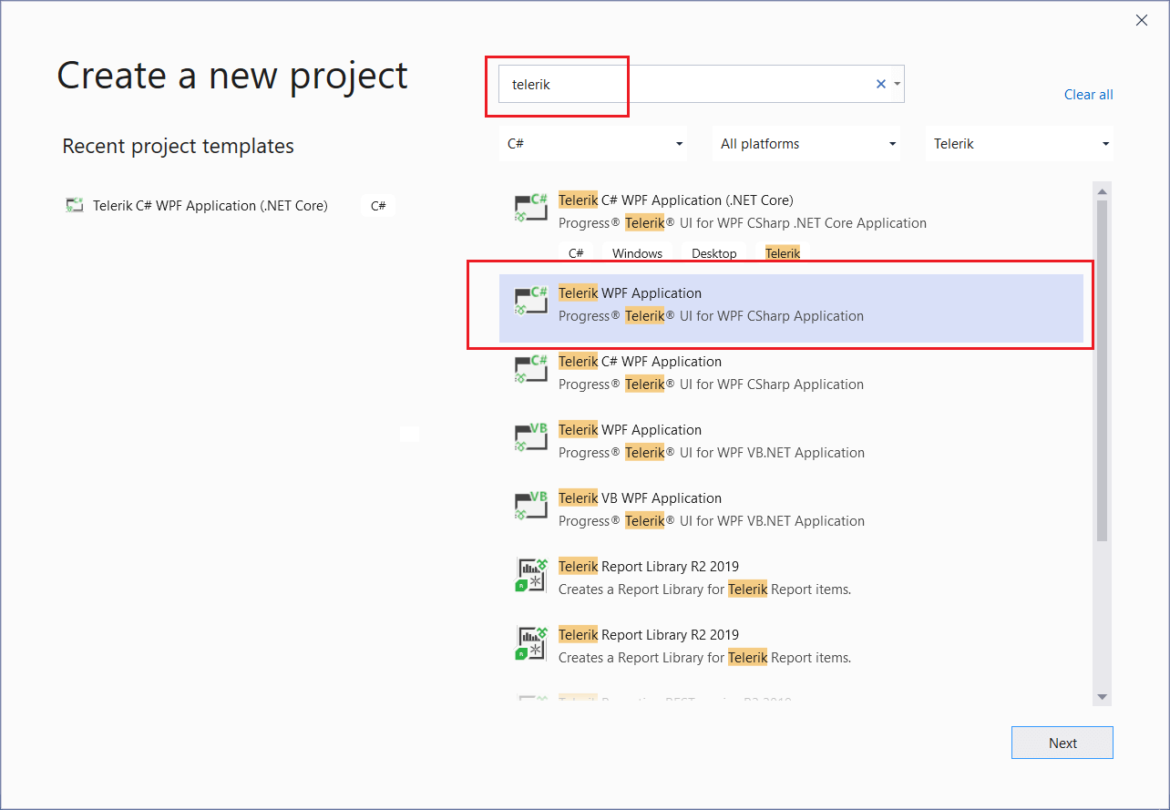 WPF Create New Project Wizard - NuGet options