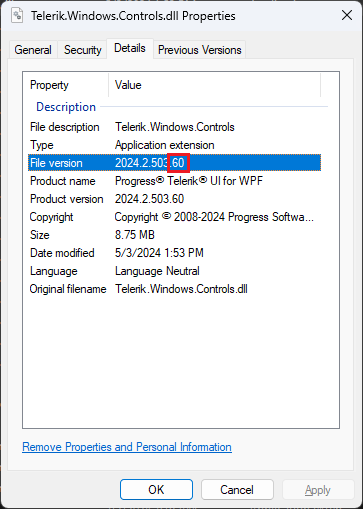 WPF Checking if a Telerik assembly is built against .NET 6