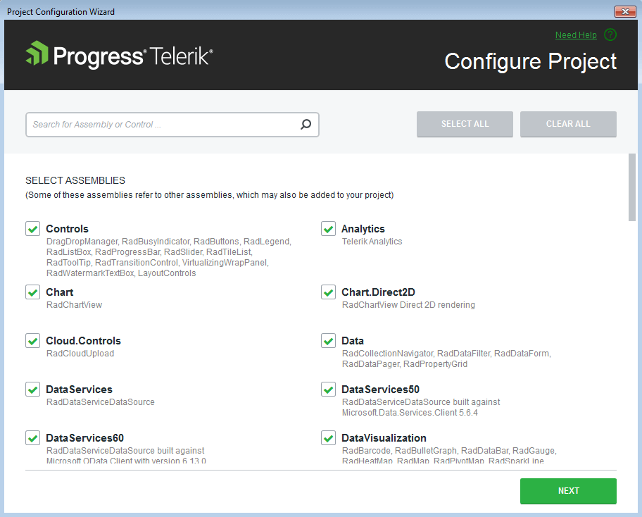 Project Configuration Wizard