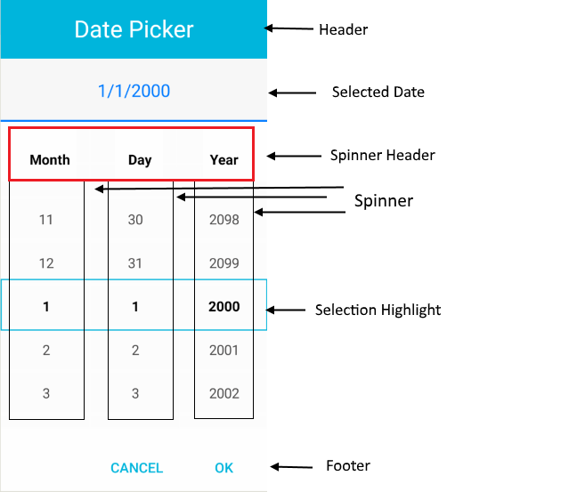 DateTime Picker Popup Visual Structure