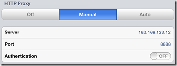 iOS Proxy Settings