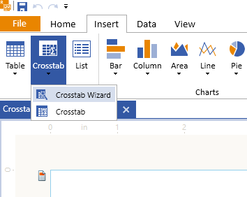 Open the Crosstab Wizard from the File menu of the Standalone Report Designer