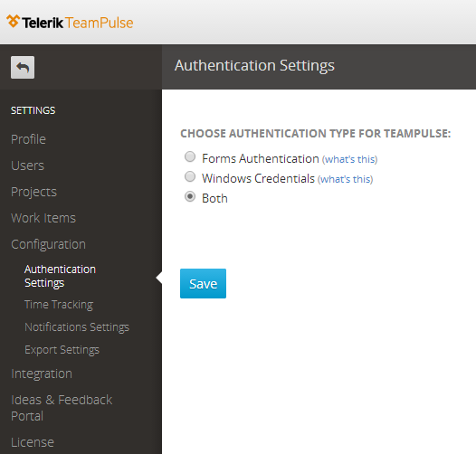 Authentication settings