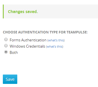 Successful change of authentication type