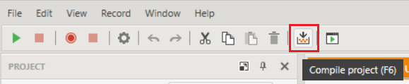 Compile Project Toolbar Button