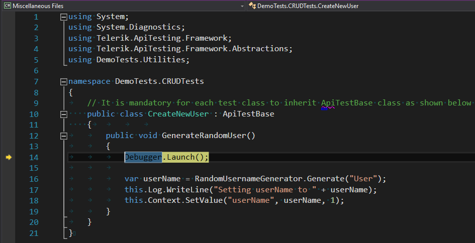 Debug in Visual Studio