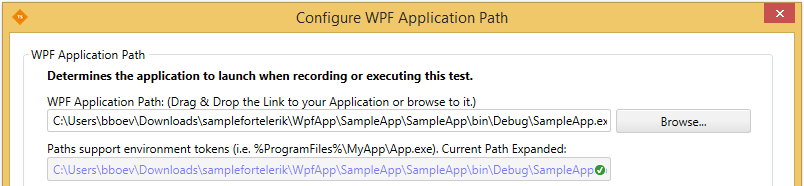 Configure WPF path