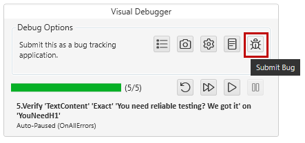 Visual Debugger View execution log