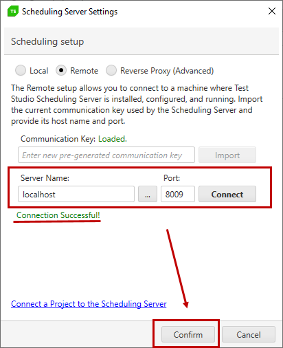 Connect to Scheduling machine