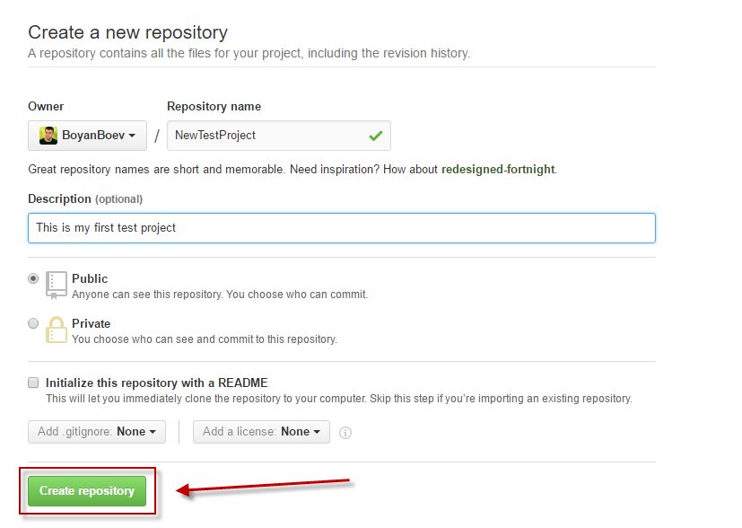 Create an empty repository