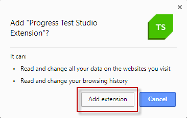 Add Extension Confirmation