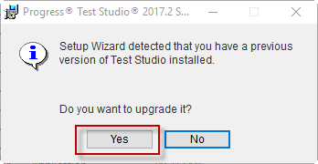 Confirm upgrade of the existing installation