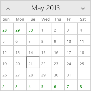 Telerik Calendar Another View Cell Foreground Brush