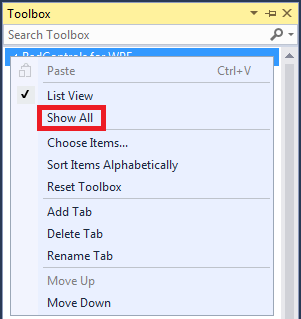 Common Installing Adding ToVS 2015 Tool Box 080 WPF