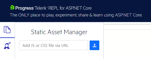 UI for ASP.NET Core REPL Static Asset Manager