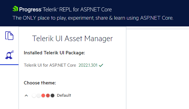 UI for ASP.NET Core REPL Theme Manager
