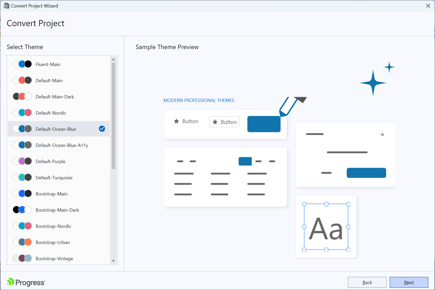 UI for ASP.NET Core Theme selection