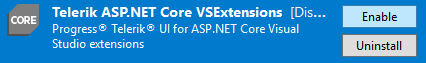 UI for ASP.NET Core Troubleshooting when the VS extension is disabled