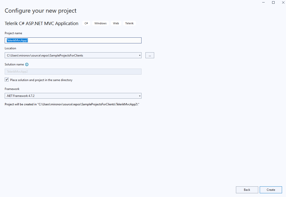 UI for ASP.NET MVC Configure the project