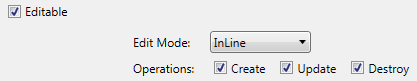 UI for ASP.NET MVC Selecting the Grid editable options