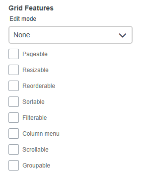 UI for ASP.NET MVC Grid Features