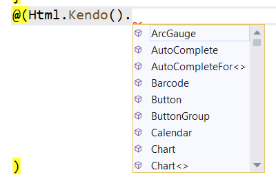 The Kendo UI HTML Helper extension method
