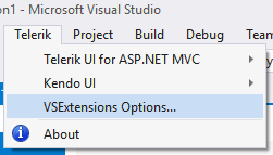 UI for ASP.NET MVC The Options menu