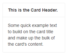 Card Header