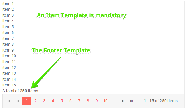 listview footer template