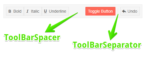 toolbar spacers