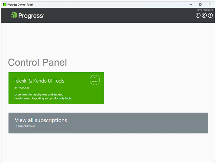 Subscriptions Telerik Control Panel