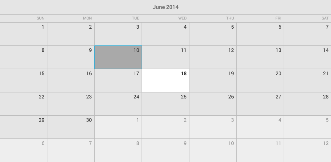 RadCalendarView DisplayMode Telerik UI for Android Documentation