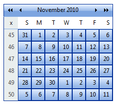 Selecting a month