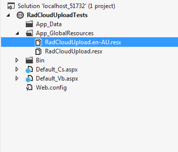 cloudupload localization app folder area