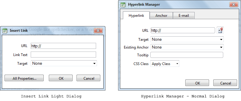 InsertLink and HyperLinkManager