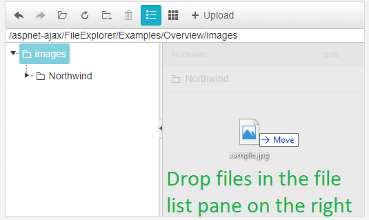 Upload file in File List