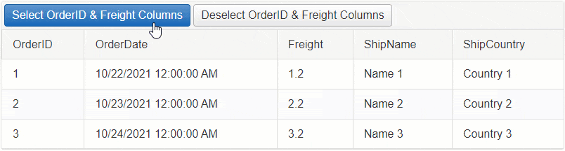 Select/Deselect the Cells of Multiple Columns Client-Side