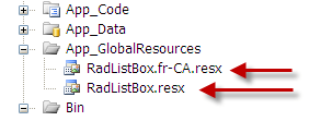 Localization using resource files.