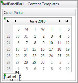 Content Template With Calendar And Label